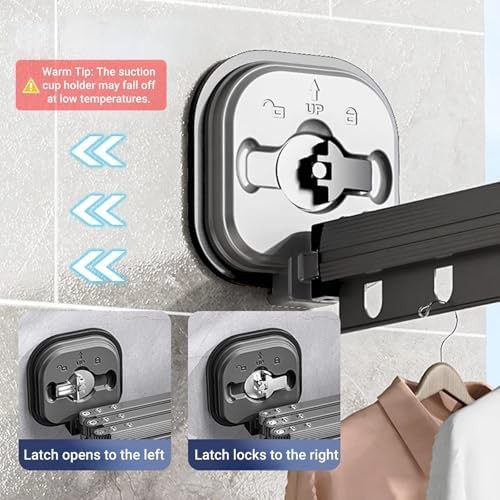 Tri-fold retractable suction cup wall rack — photo 5
