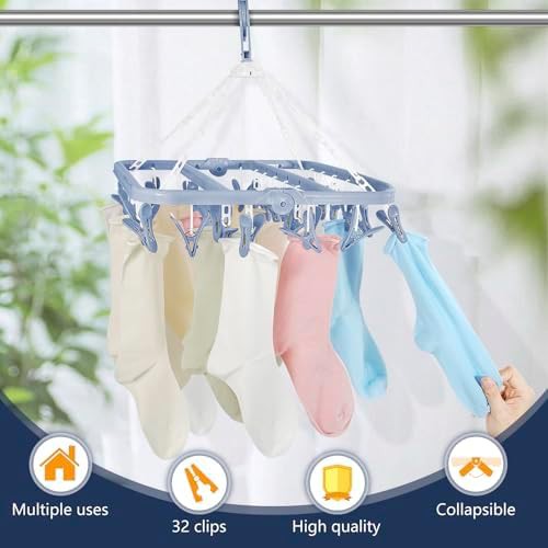 Blue hanging rack with 32 clips — photo 4
