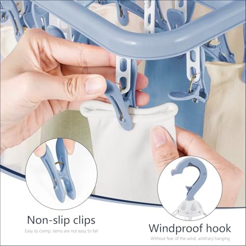 Blue hanging rack with 32 clips — photo 5