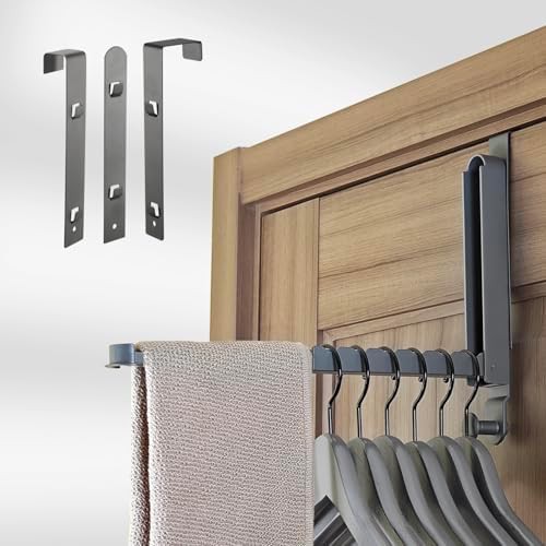 Space grey aluminum over door rack