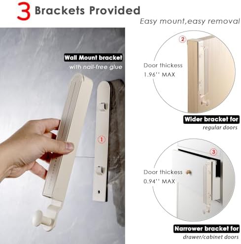 Cream white folding wall and door rack — photo 3
