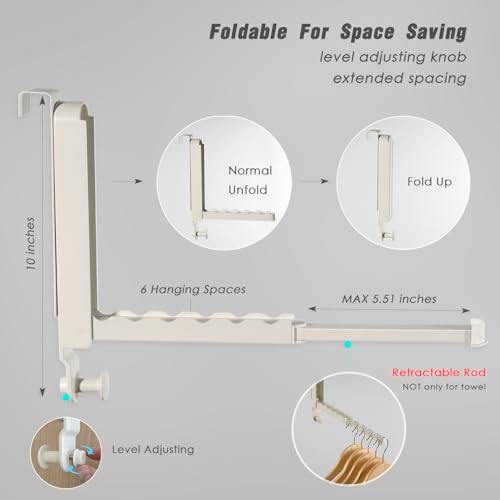 Cream white folding wall and door rack — photo 5