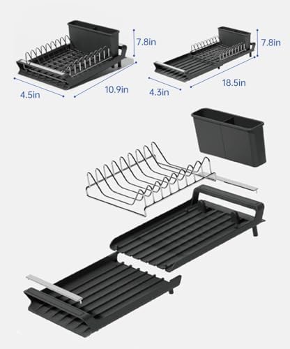 Collapsible black dish drying rack — photo 3