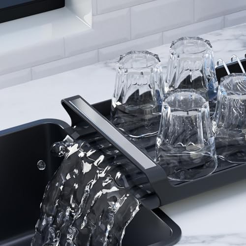 Collapsible black dish drying rack — photo 5