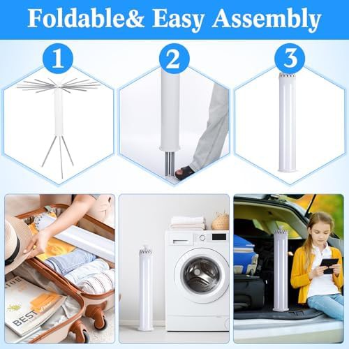 White portable tripod laundry drying rack — photo 4