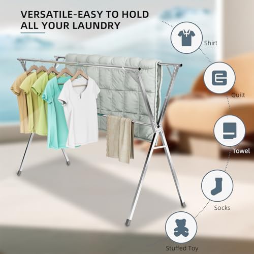 Freestanding clothes drying rack 79 inch — photo 3