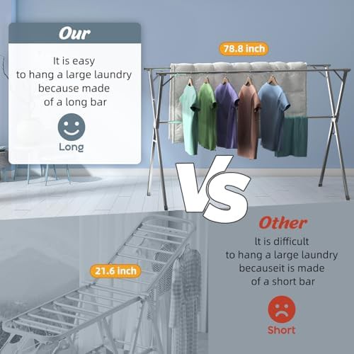 Freestanding clothes drying rack 79 inch — photo 4
