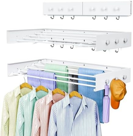 White aluminum wall mounted drying rack