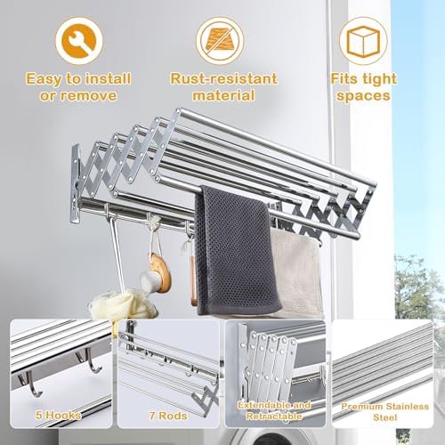 Stainless steel accordion wall rack — photo 3