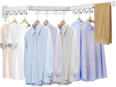 White wall mounted three fold rack