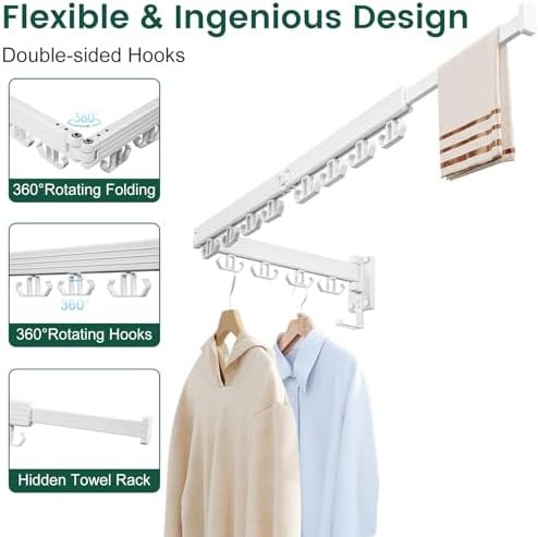 White wall mounted three fold rack — photo 4