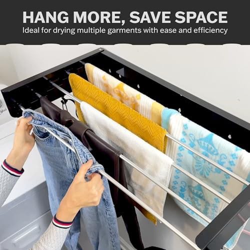 Black aluminum wall mounted folding rack — photo 4