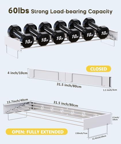 Retractable wall rack with five rods — photo 4