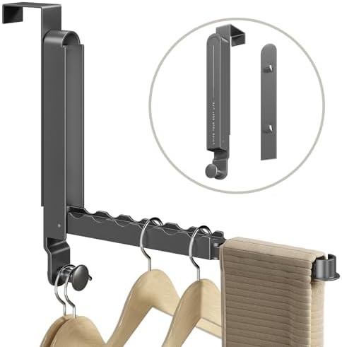 Grey over the door travel rack