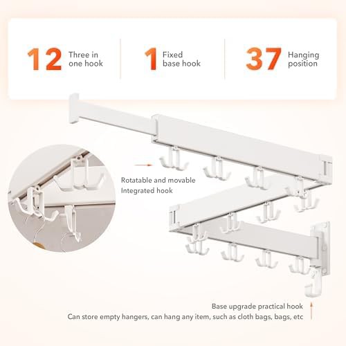 Collapsible wall mounted clothes dryer rack — photo 4