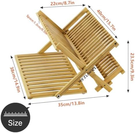 Three tier bamboo dish drying rack — photo 3