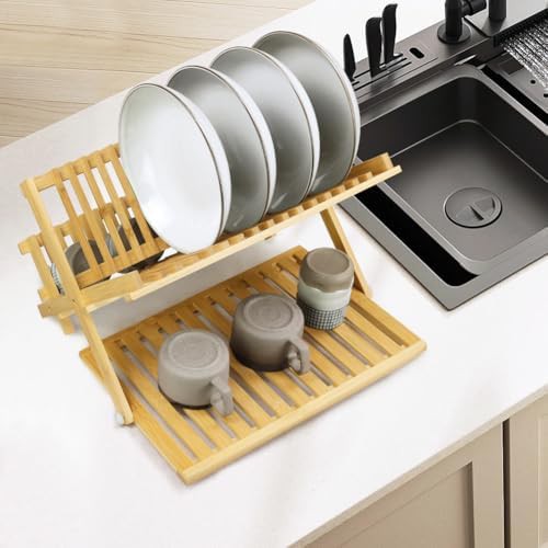 Three tier bamboo dish drying rack — photo 5