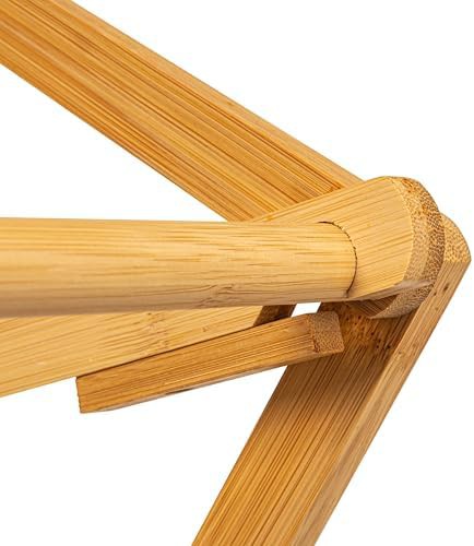 Oversized natural bamboo folding laundry rack — photo 3