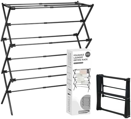 Collapsible black metal drying rack
