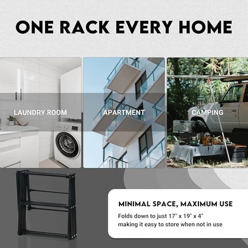 Collapsible black metal drying rack — photo 5