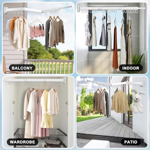 White tri-fold wall mounted drying rack — photo 3