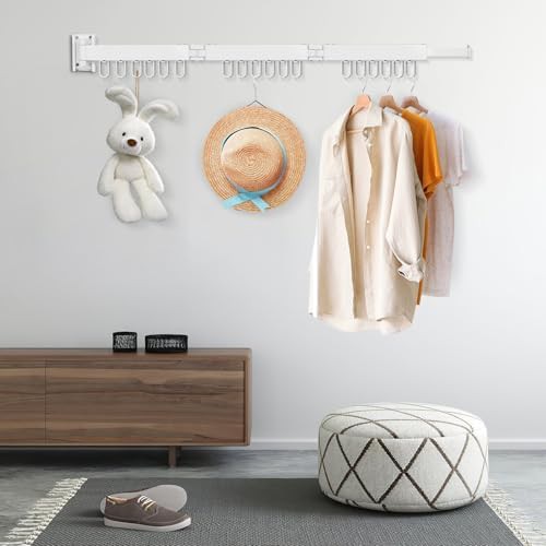 White tri-fold wall mounted drying rack — photo 5