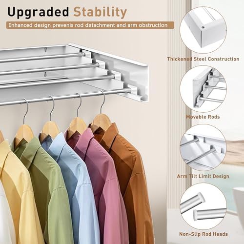 White carbon steel conceal drying rack — photo 3