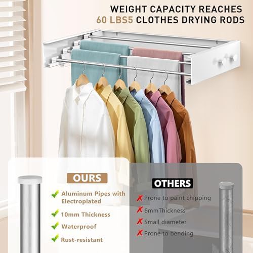White carbon steel conceal drying rack — photo 4