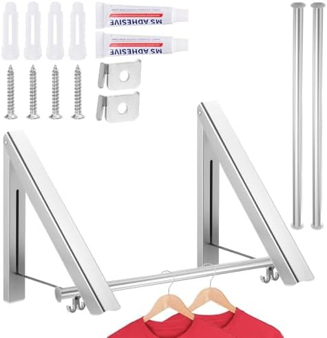 Silver aluminum wall mounted 120cm drying rack