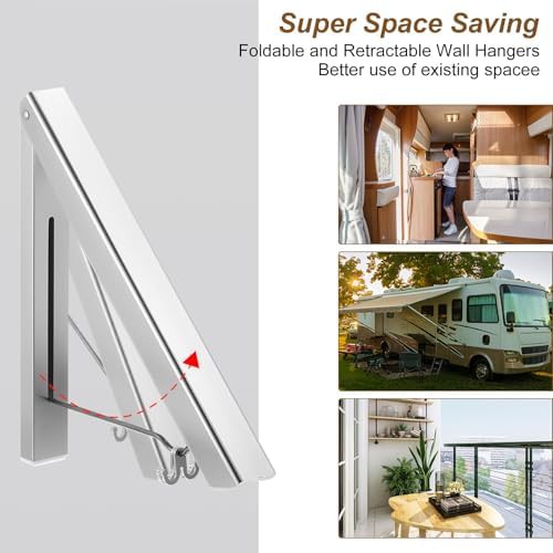 Silver aluminum wall mounted 120cm drying rack — photo 4