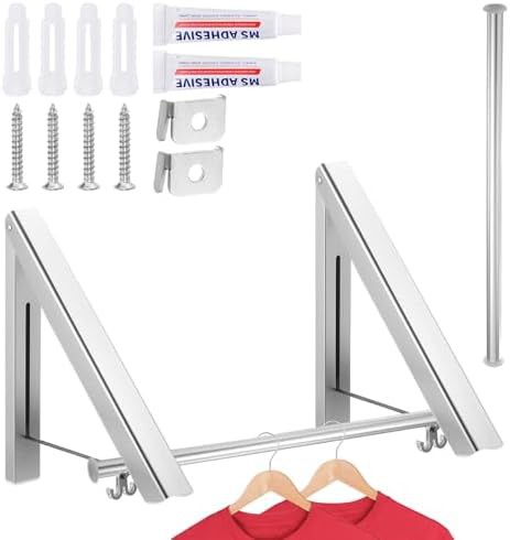 Silver aluminum wall mounted 80cm drying rack