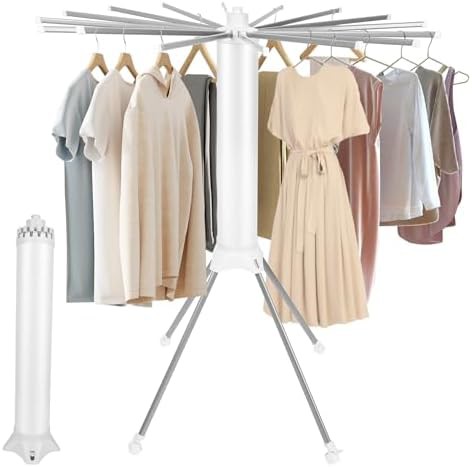 White four legged portable pulley rack