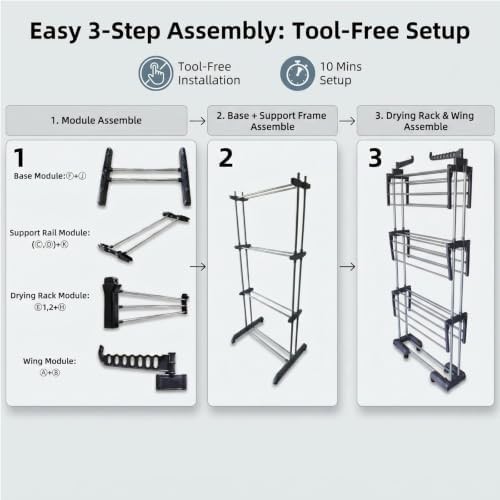 Grey four tier stainless steel drying rack — photo 4