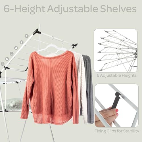 White two level adjustable wing rack — photo 3
