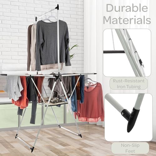White two level adjustable wing rack — photo 5