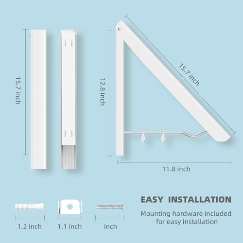 White aluminum retractable wall mounted hangers — photo 3