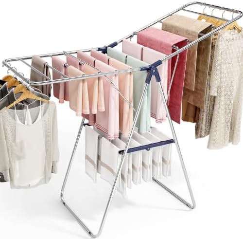 Wide stainless steel double tier rack