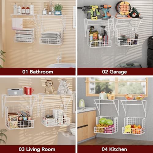 Wall mounted laundry shelf with drying rack — photo 5