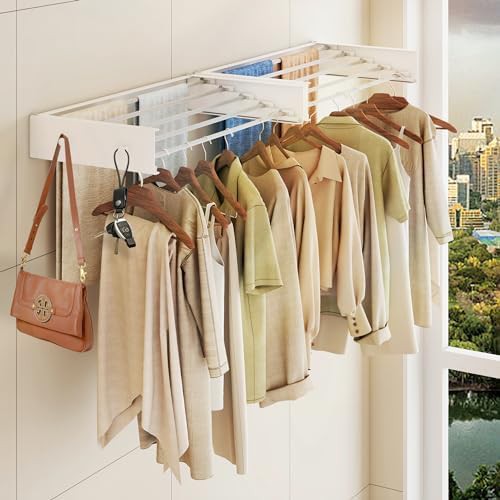 Retractable 31.5 in wall clothes rack — photo 5