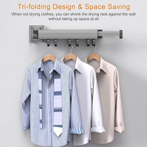 Aluminum trifold expandable clothes drying rack — photo 4