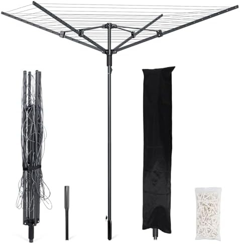 Heavy duty outdoor umbrella clothesline
