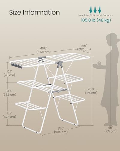 Three tier white and gray laundry airer — photo 5