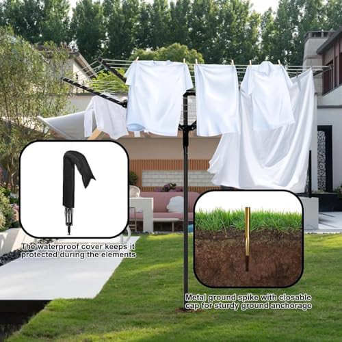Outdoor umbrella clothesline with steel frame — photo 4