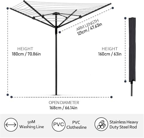 Outdoor umbrella clothesline with steel frame — photo 5