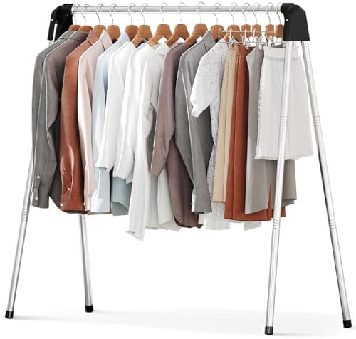 Stainless steel portable clothes airer 55 inches high