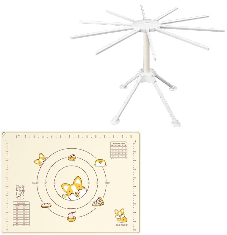 Collapsible pasta dryer and kneading mat