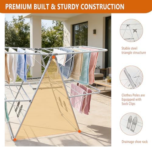 Grey stainless steel rack with adjustable wings — photo 4