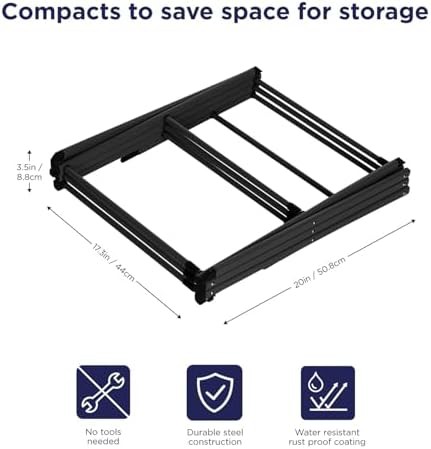 Three tier expandable black metal drying rack — photo 3