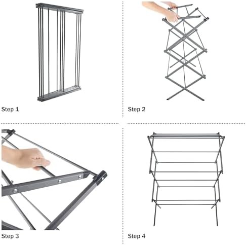 Platinum accordion folding laundry rack — photo 3