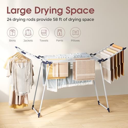 Large white gullwing laundry drying rack — photo 3